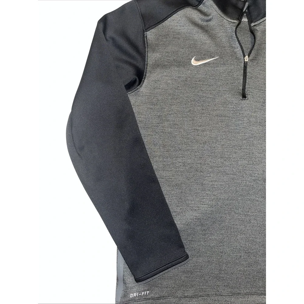 Nike Running Dri-Fit 1/4 Zip Mens Pullover Charcoal Black Performance Top
